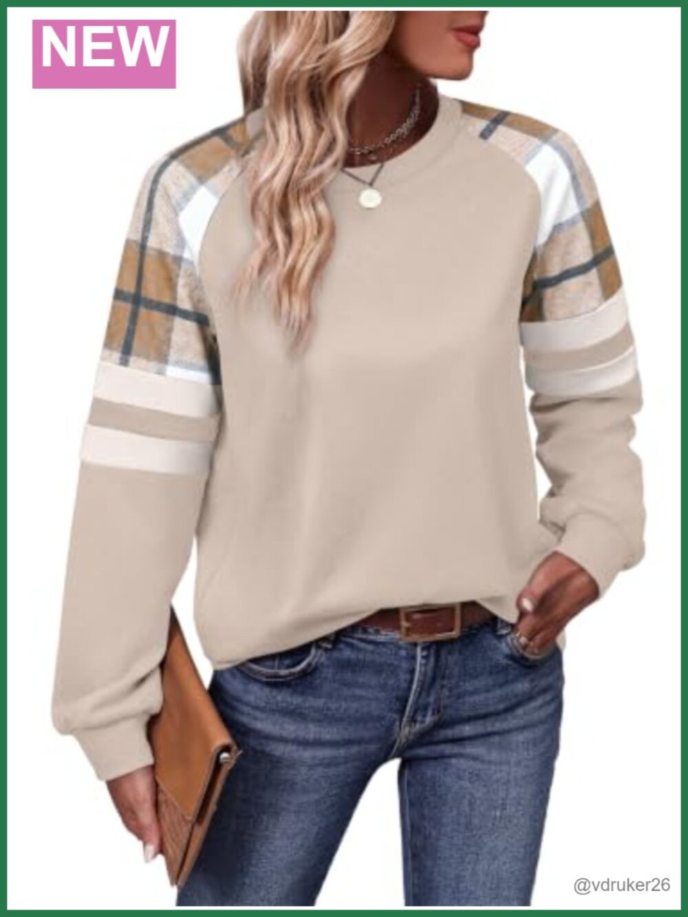 Womens Crewneck Sweatshirt Loose Fit Leopard Print Sleeve Tunic Top